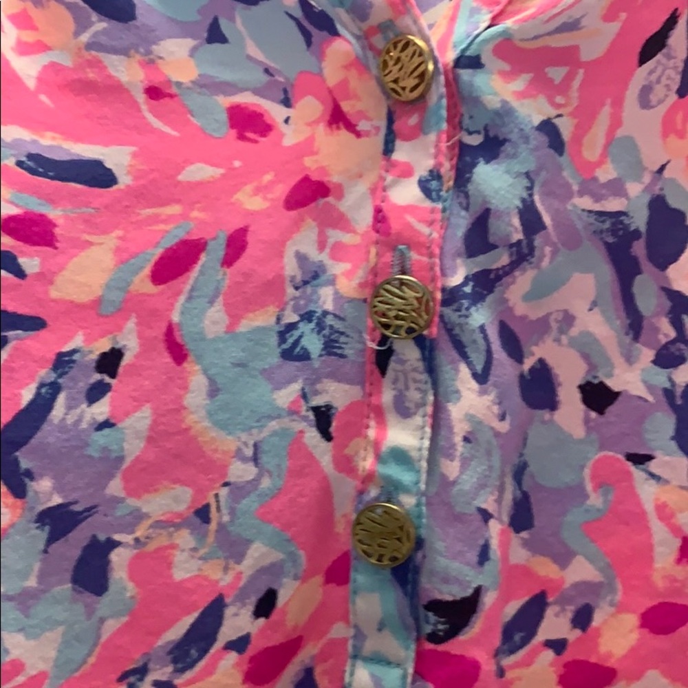 🌸 Lilly Pulitzer Elsa Top Coco Coral Crab - Picture 3 of 5